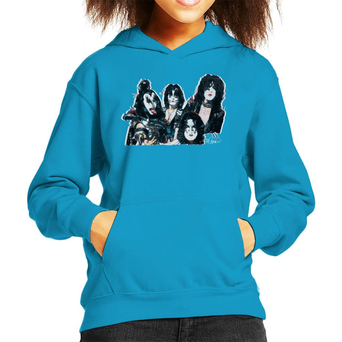 Sidney Maurer Original Portrait Of Kiss Gene Simmons Kid's Hooded Sweatshirt