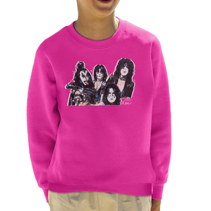 Sidney Maurer Original Portrait Of Kiss Gene Simmons Kid's Sweatshirt
