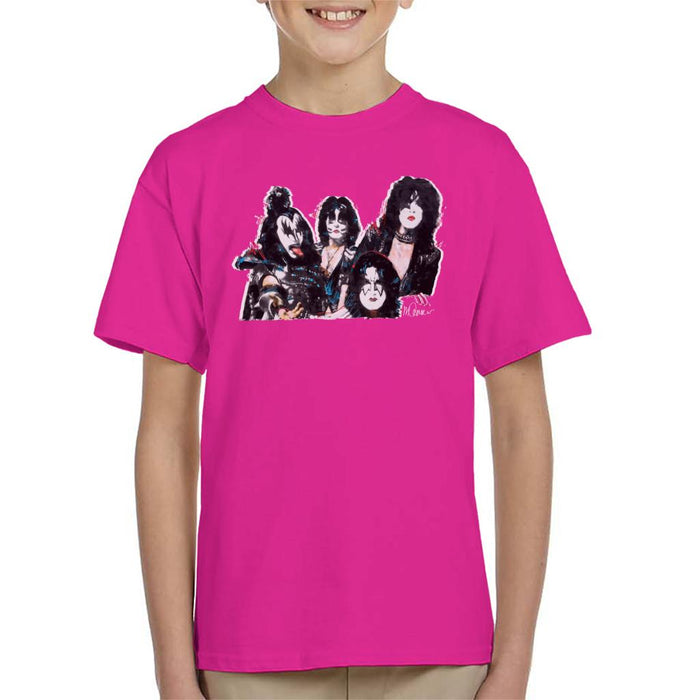 Sidney Maurer Original Portrait Of Kiss Gene Simmons Kid's T-Shirt