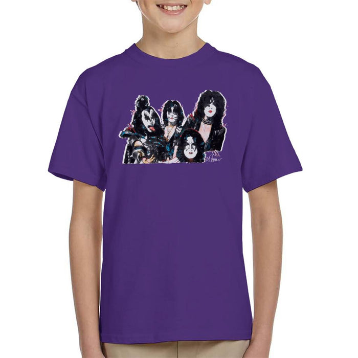 Sidney Maurer Original Portrait Of Kiss Gene Simmons Kid's T-Shirt