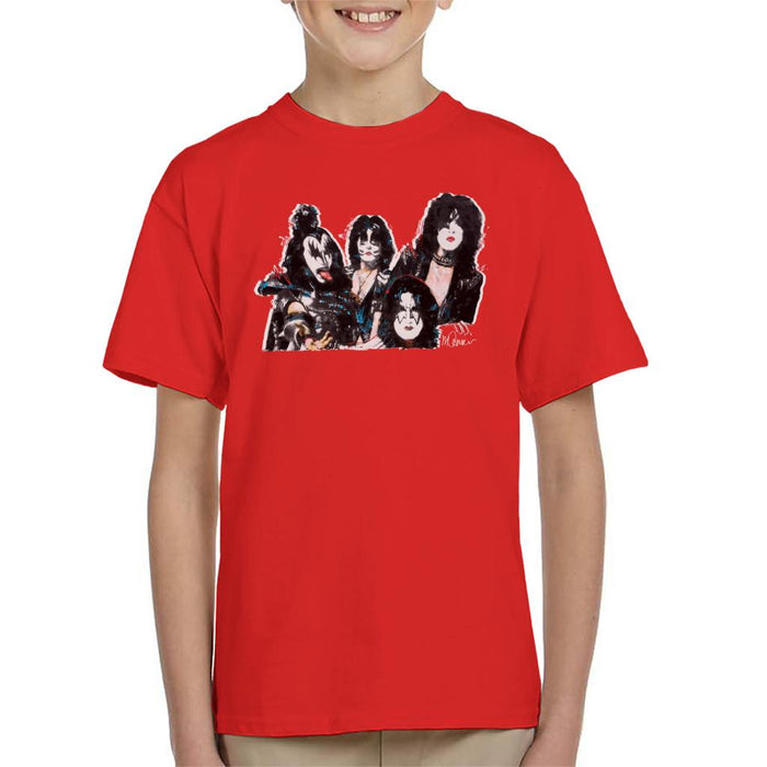 Sidney Maurer Original Portrait Of Kiss Gene Simmons Kid's T-Shirt