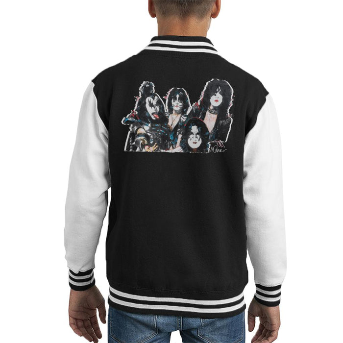 Sidney Maurer Original Portrait Of Kiss Gene Simmons Kid's Varsity Jacket