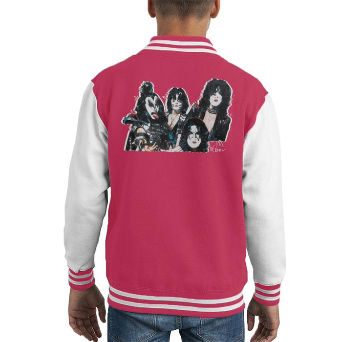 Sidney Maurer Original Portrait Of Kiss Gene Simmons Kid's Varsity Jacket