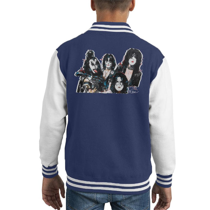 Sidney Maurer Original Portrait Of Kiss Gene Simmons Kid's Varsity Jacket