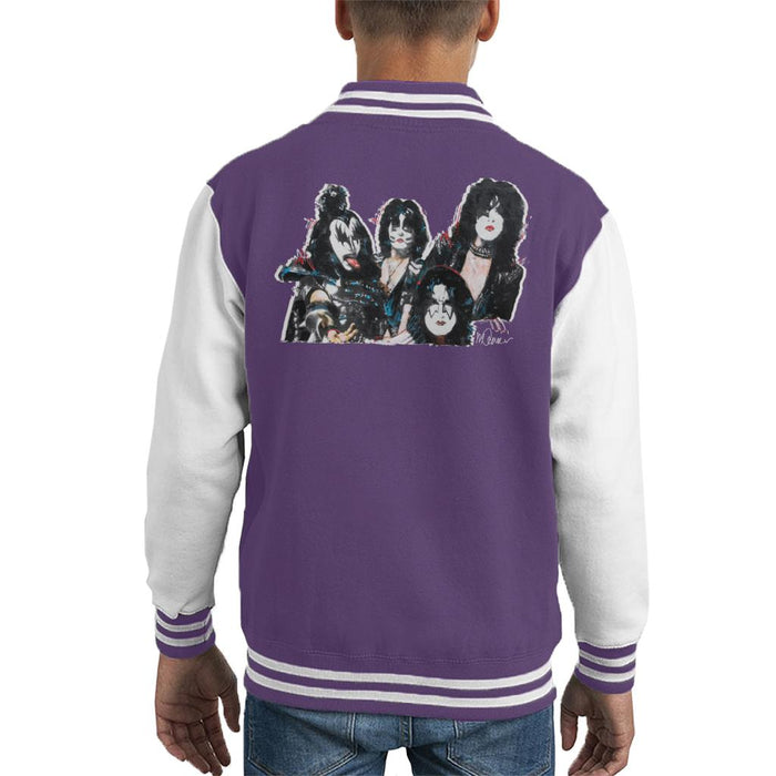 Sidney Maurer Original Portrait Of Kiss Gene Simmons Kid's Varsity Jacket