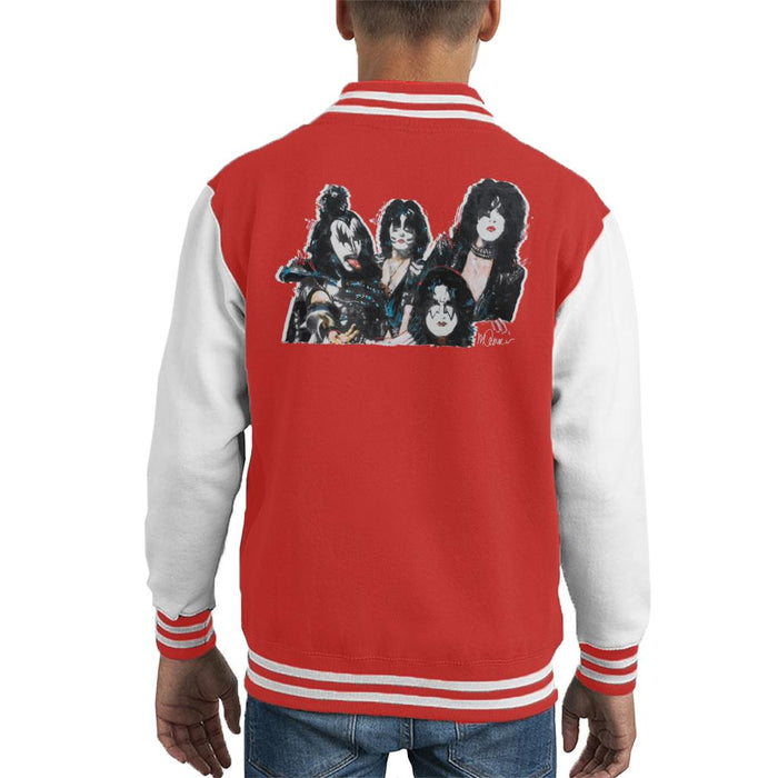 Sidney Maurer Original Portrait Of Kiss Gene Simmons Kid's Varsity Jacket