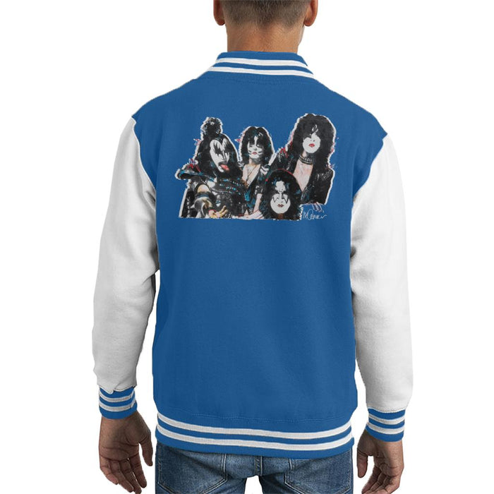 Sidney Maurer Original Portrait Of Kiss Gene Simmons Kid's Varsity Jacket