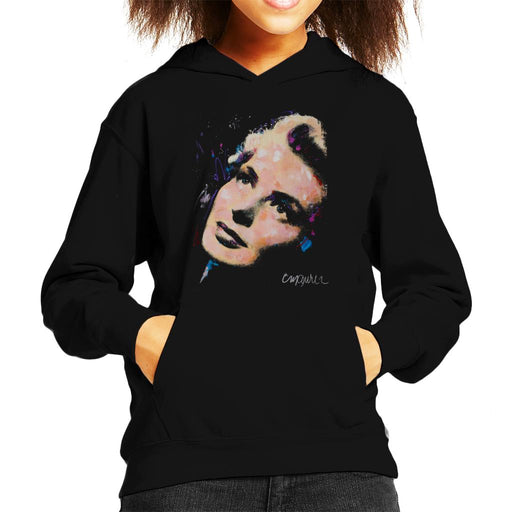 Sidney Maurer Original Portrait Of Ingrid Bergman Kid's Hooded Sweatshirt