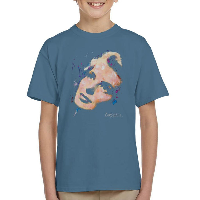 Sidney Maurer Original Portrait Of Ingrid Bergman Kid's T-Shirt