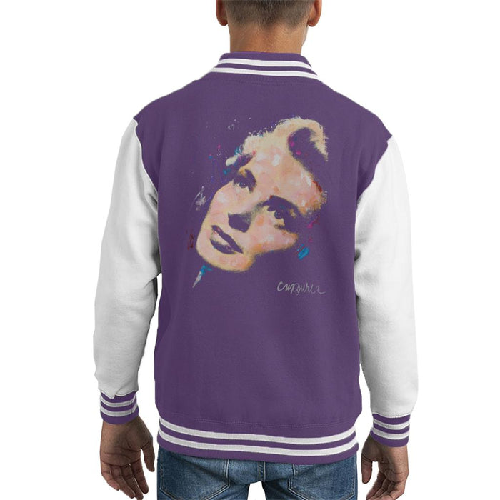 Sidney Maurer Original Portrait Of Ingrid Bergman Kid's Varsity Jacket