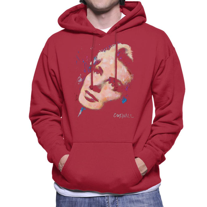 Sidney Maurer Original Portrait Of Ingrid Bergman Men's Hooded Sweatshirt