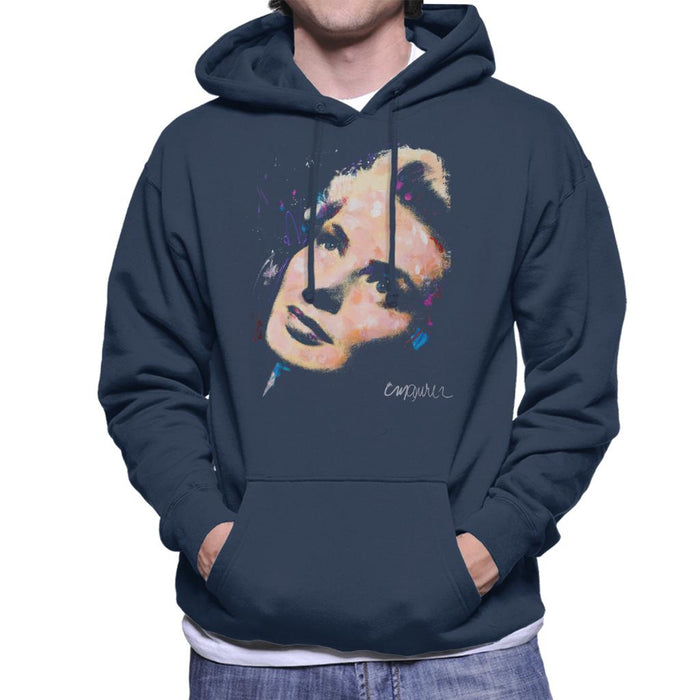 Sidney Maurer Original Portrait Of Ingrid Bergman Men's Hooded Sweatshirt