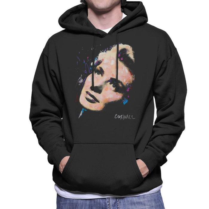Sidney Maurer Original Portrait Of Ingrid Bergman Men's Hooded Sweatshirt