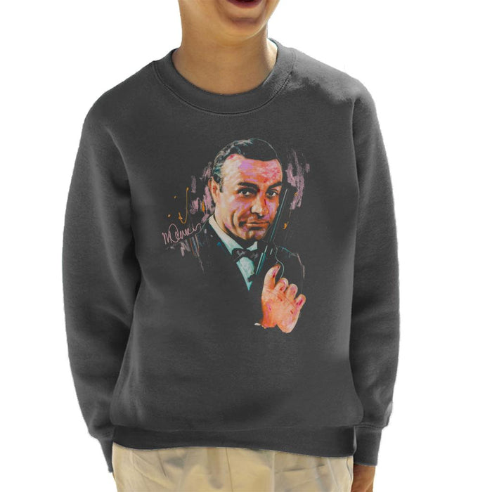 Sidney Maurer Original Portrait Of Sean Connery James Bond Kid's Sweatshirt