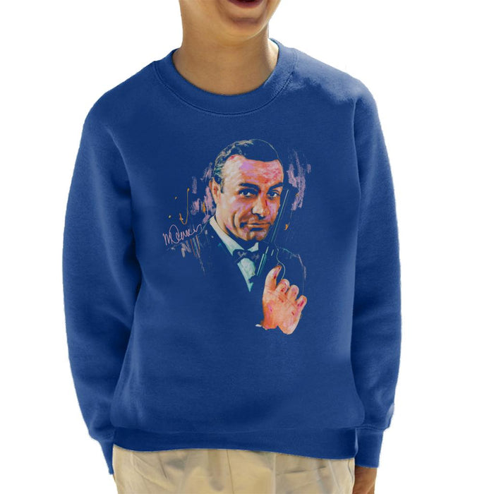 Sidney Maurer Original Portrait Of Sean Connery James Bond Kid's Sweatshirt