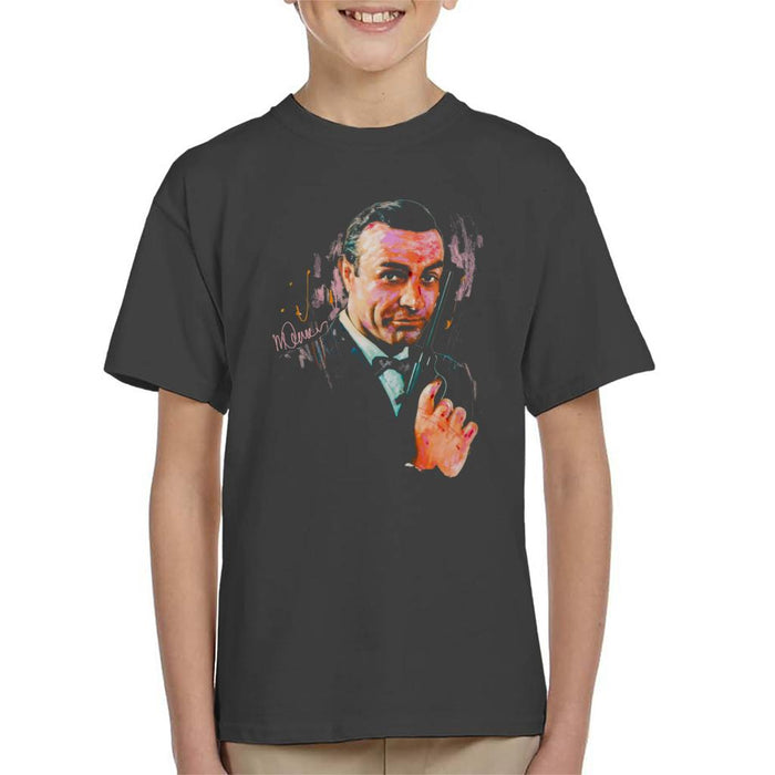 Sidney Maurer Original Portrait Of Sean Connery James Bond Kid's T-Shirt