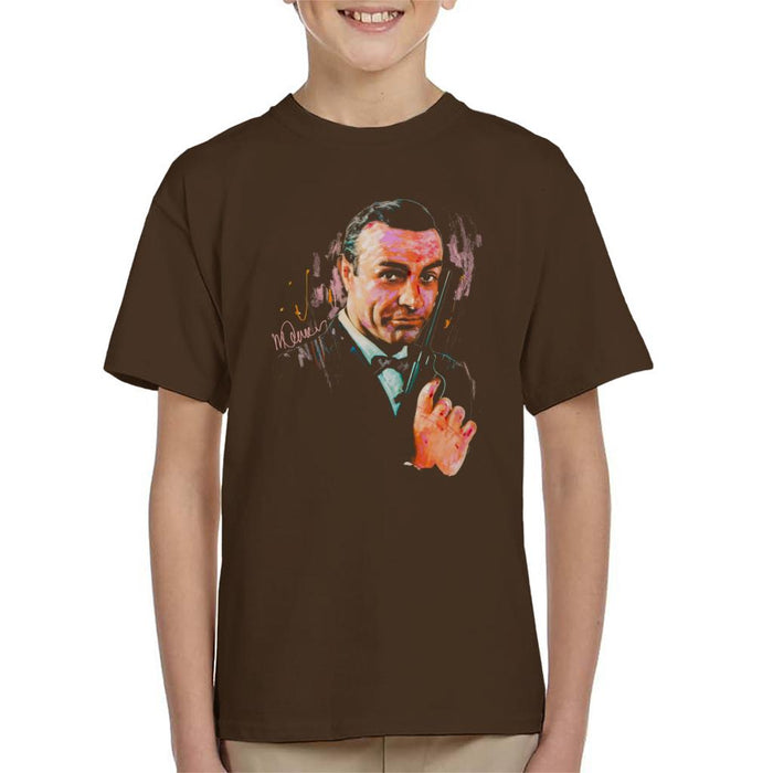 Sidney Maurer Original Portrait Of Sean Connery James Bond Kid's T-Shirt