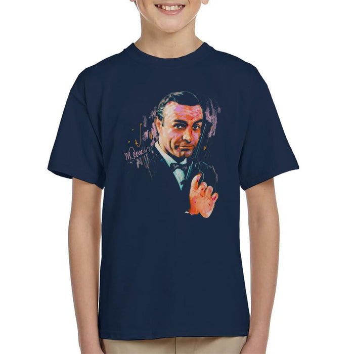 Sidney Maurer Original Portrait Of Sean Connery James Bond Kid's T-Shirt