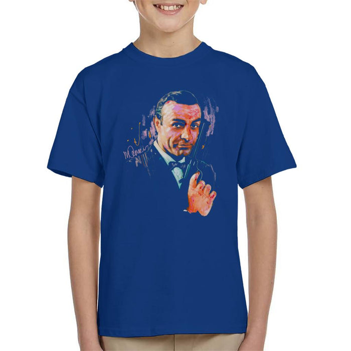 Sidney Maurer Original Portrait Of Sean Connery James Bond Kid's T-Shirt