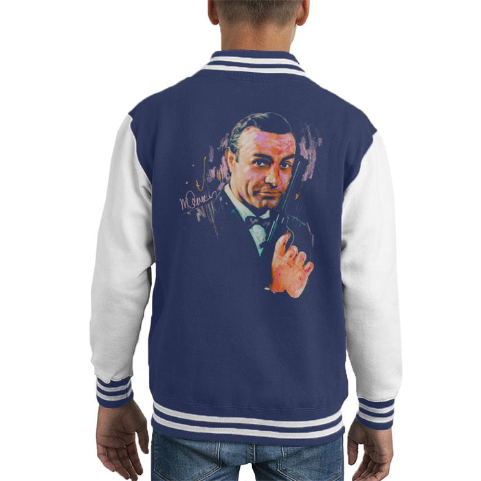 Sidney Maurer Original Portrait Of Sean Connery James Bond Kid's Varsity Jacket