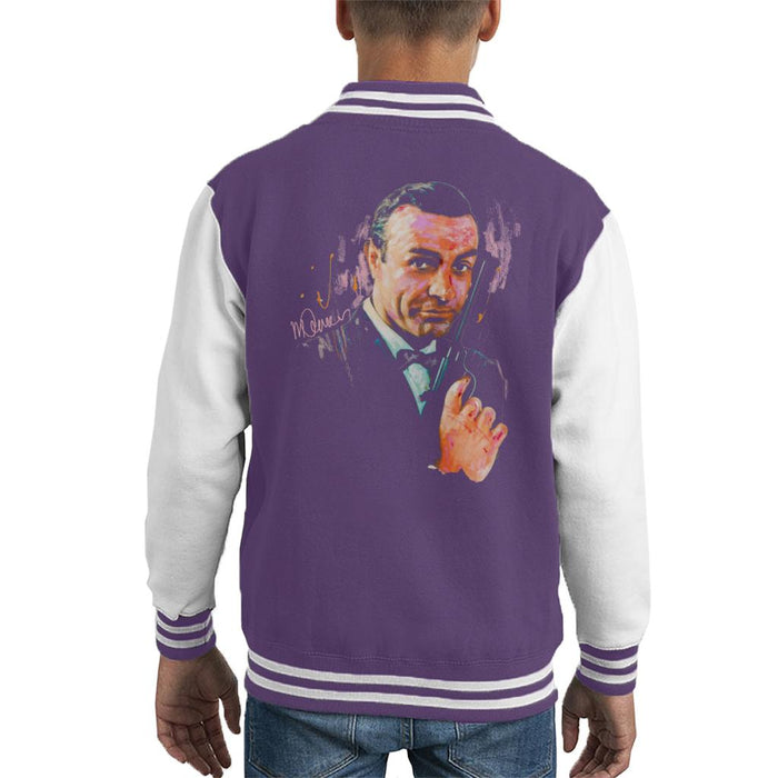 Sidney Maurer Original Portrait Of Sean Connery James Bond Kid's Varsity Jacket