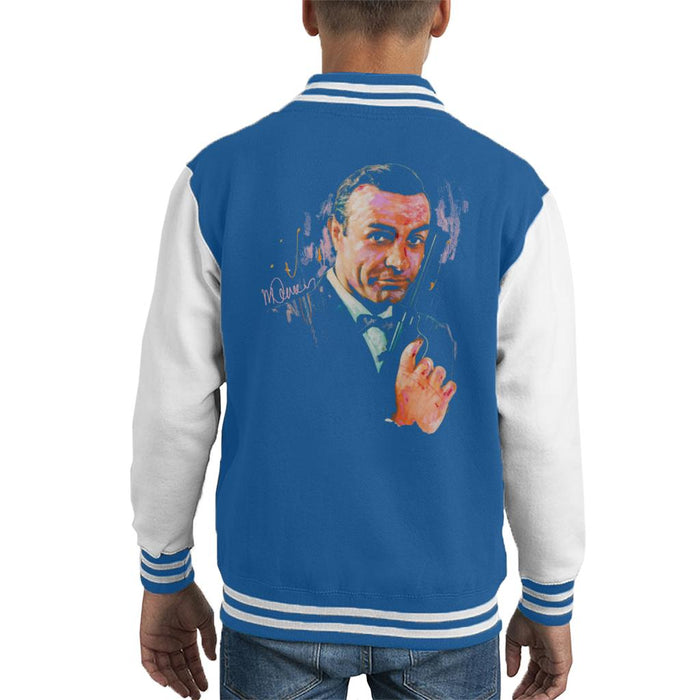 Sidney Maurer Original Portrait Of Sean Connery James Bond Kid's Varsity Jacket