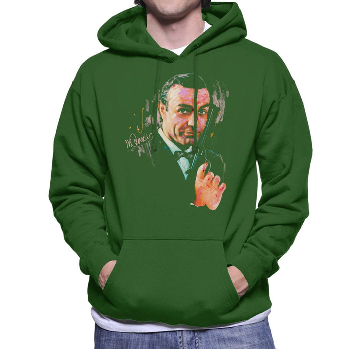 Sidney Maurer Original Portrait Of Sean Connery James Bond Men's Hooded Sweatshirt