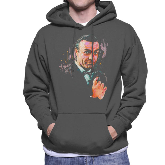 Sidney Maurer Original Portrait Of Sean Connery James Bond Men's Hooded Sweatshirt