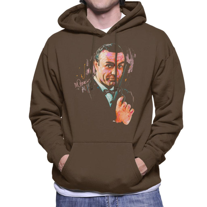 Sidney Maurer Original Portrait Of Sean Connery James Bond Men's Hooded Sweatshirt
