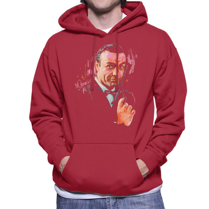 Sidney Maurer Original Portrait Of Sean Connery James Bond Men's Hooded Sweatshirt