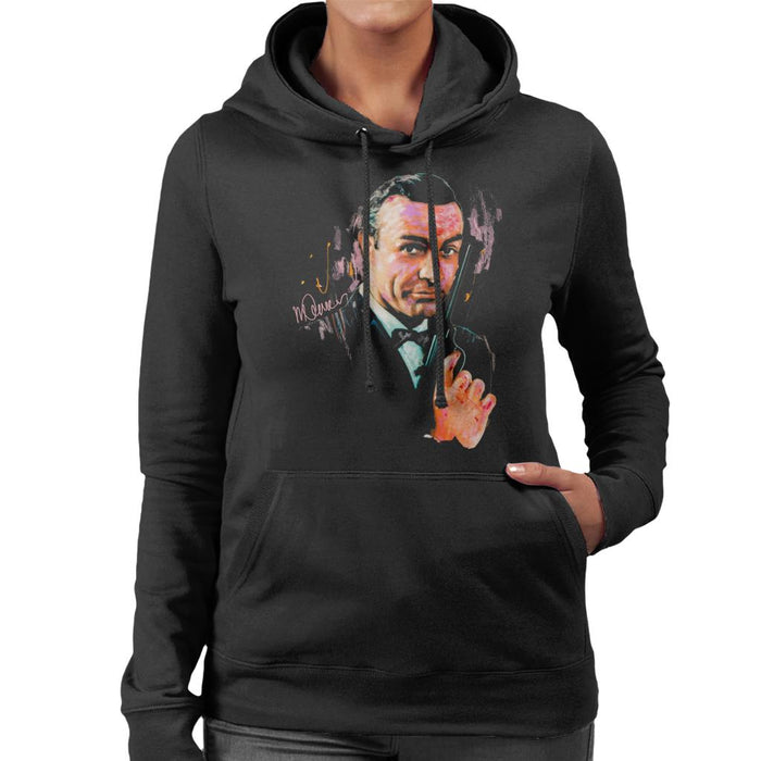 Sidney Maurer Original Portrait Of Sean Connery James Bond Women's Hooded Sweatshirt