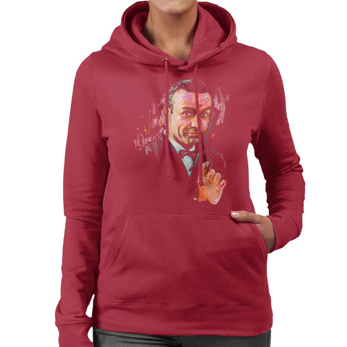Sidney Maurer Original Portrait Of Sean Connery James Bond Women's Hooded Sweatshirt
