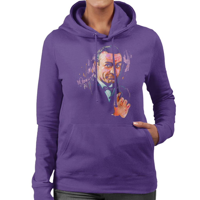 Sidney Maurer Original Portrait Of Sean Connery James Bond Women's Hooded Sweatshirt