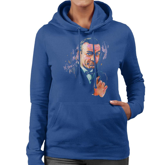 Sidney Maurer Original Portrait Of Sean Connery James Bond Women's Hooded Sweatshirt