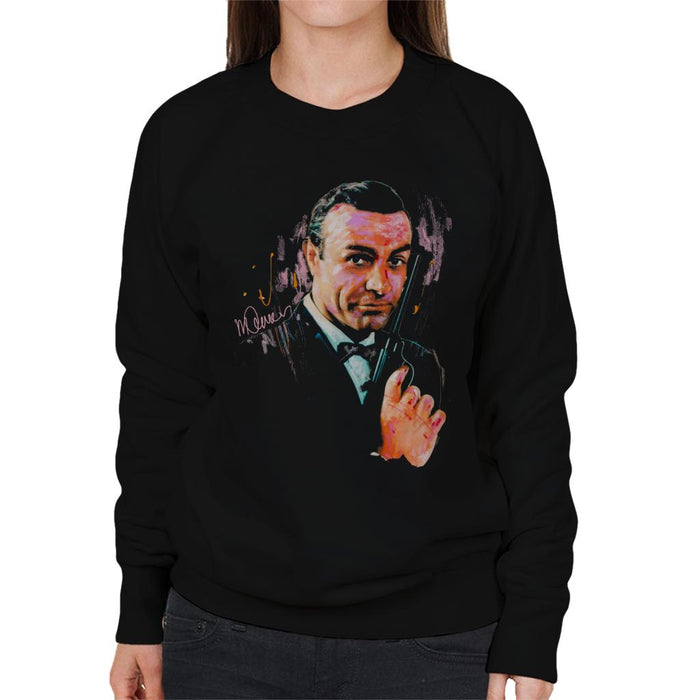 Sidney Maurer Original Portrait Of Sean Connery James Bond Women's Sweatshirt