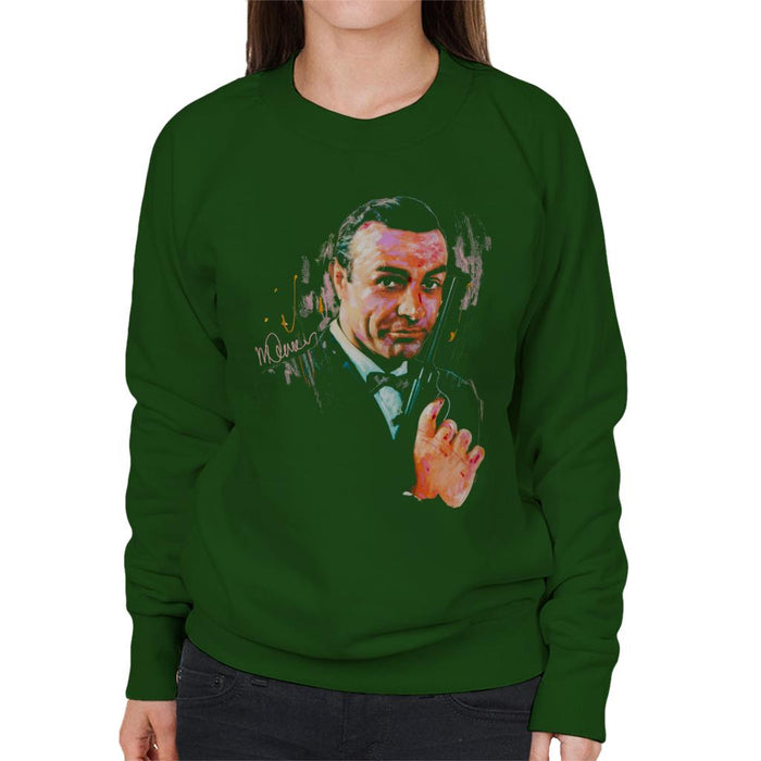 Sidney Maurer Original Portrait Of Sean Connery James Bond Women's Sweatshirt