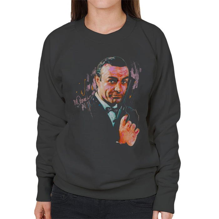 Sidney Maurer Original Portrait Of Sean Connery James Bond Women's Sweatshirt