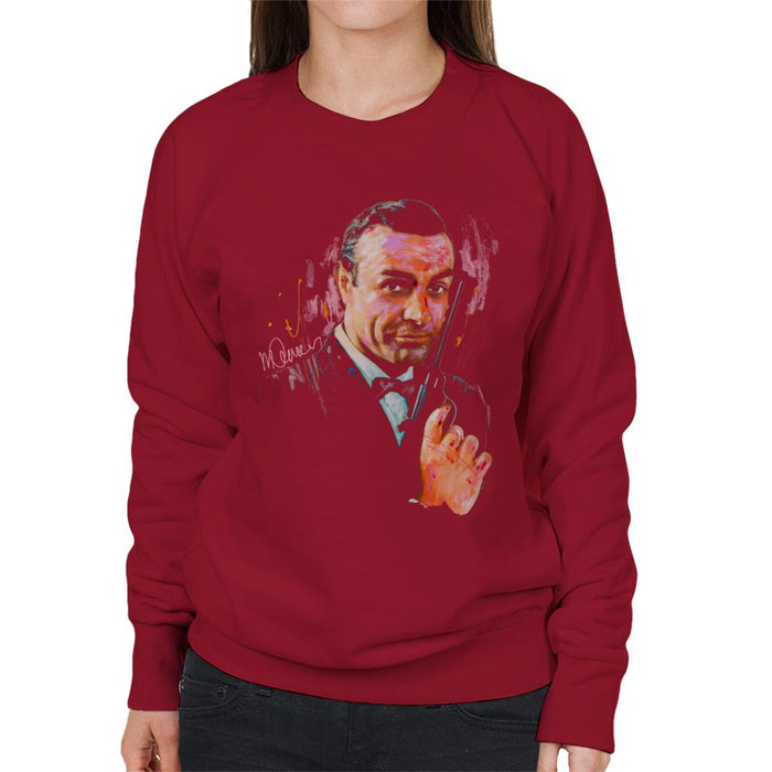 Sidney Maurer Original Portrait Of Sean Connery James Bond Women's Sweatshirt