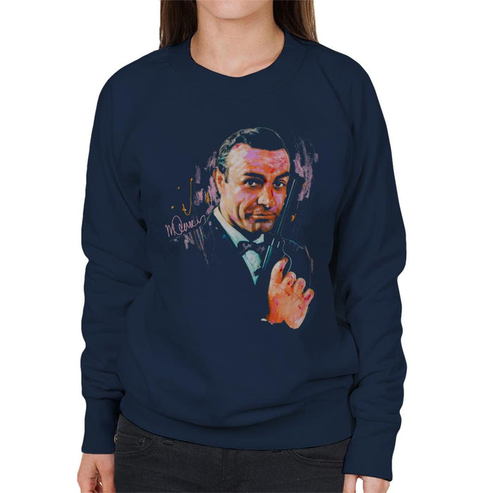 Sidney Maurer Original Portrait Of Sean Connery James Bond Women's Sweatshirt