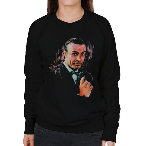 Sidney Maurer Original Portrait Of Sean Connery James Bond Women's Sweatshirt