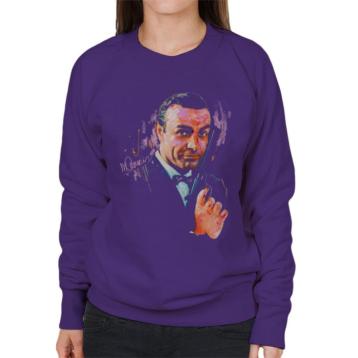 Sidney Maurer Original Portrait Of Sean Connery James Bond Women's Sweatshirt
