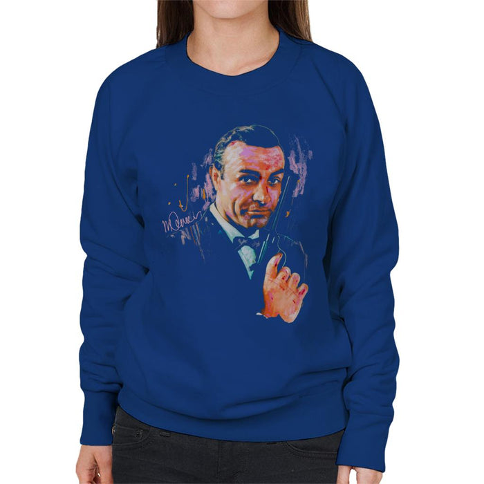 Sidney Maurer Original Portrait Of Sean Connery James Bond Women's Sweatshirt