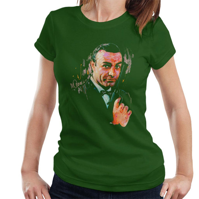 Sidney Maurer Original Portrait Of Sean Connery James Bond Women's T-Shirt