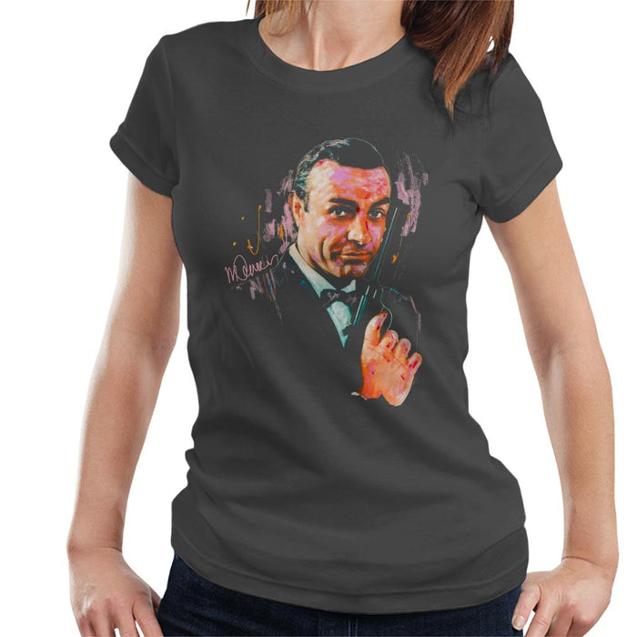 Sidney Maurer Original Portrait Of Sean Connery James Bond Women's T-Shirt