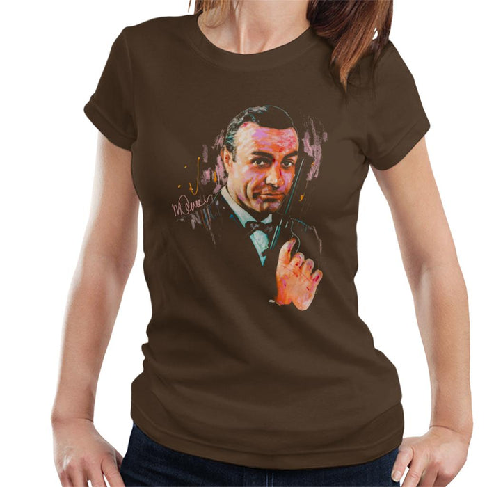 Sidney Maurer Original Portrait Of Sean Connery James Bond Women's T-Shirt