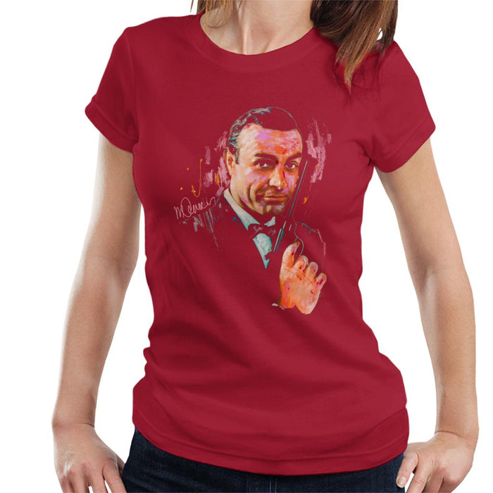 Sidney Maurer Original Portrait Of Sean Connery James Bond Women's T-Shirt