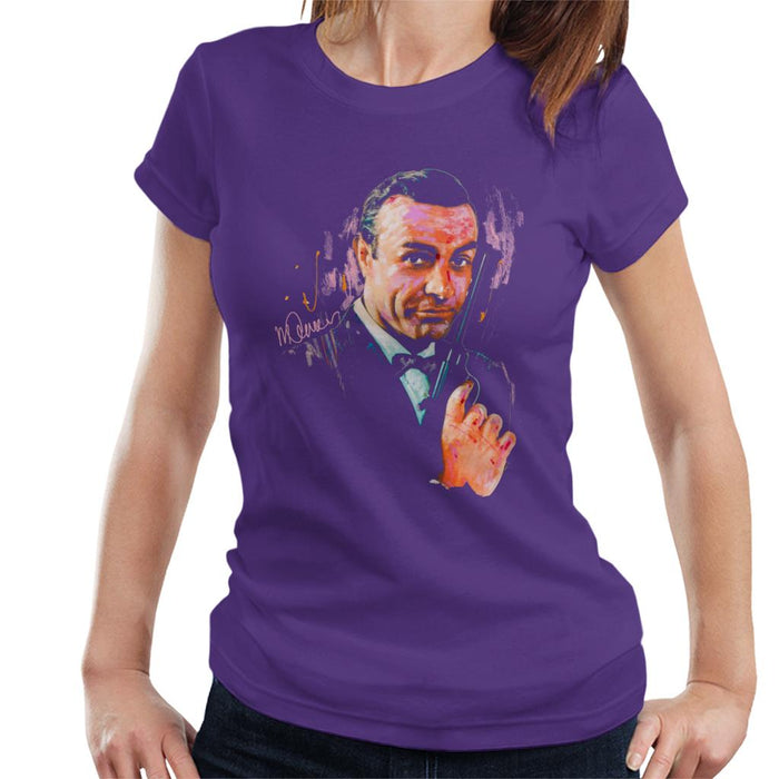 Sidney Maurer Original Portrait Of Sean Connery James Bond Women's T-Shirt