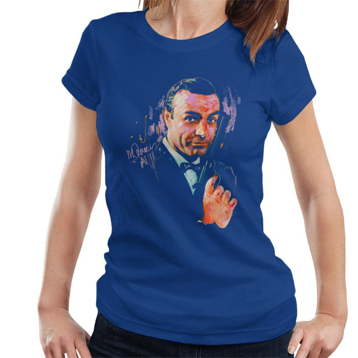 Sidney Maurer Original Portrait Of Sean Connery James Bond Women's T-Shirt