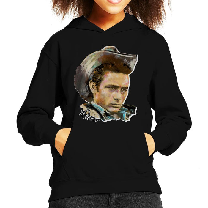 Sidney Maurer Original Portrait Of James Dean Cowboy Hat Kid's Hooded Sweatshirt