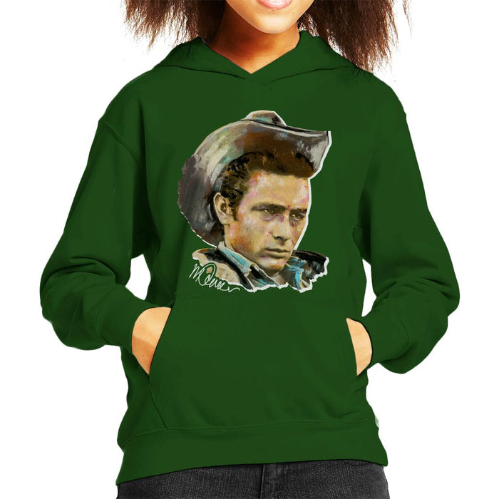 Sidney Maurer Original Portrait Of James Dean Cowboy Hat Kid's Hooded Sweatshirt
